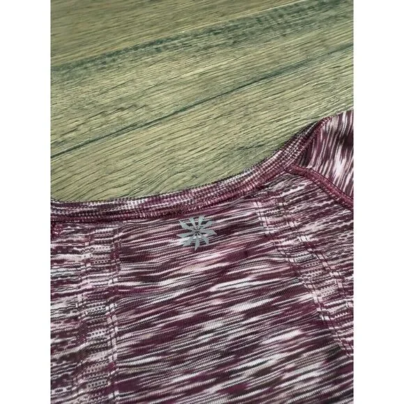 EUC Womens Athleta Magenta Spacedye Ruched Long Sleeve Shirt athletic Size S - Picture 9 of 9